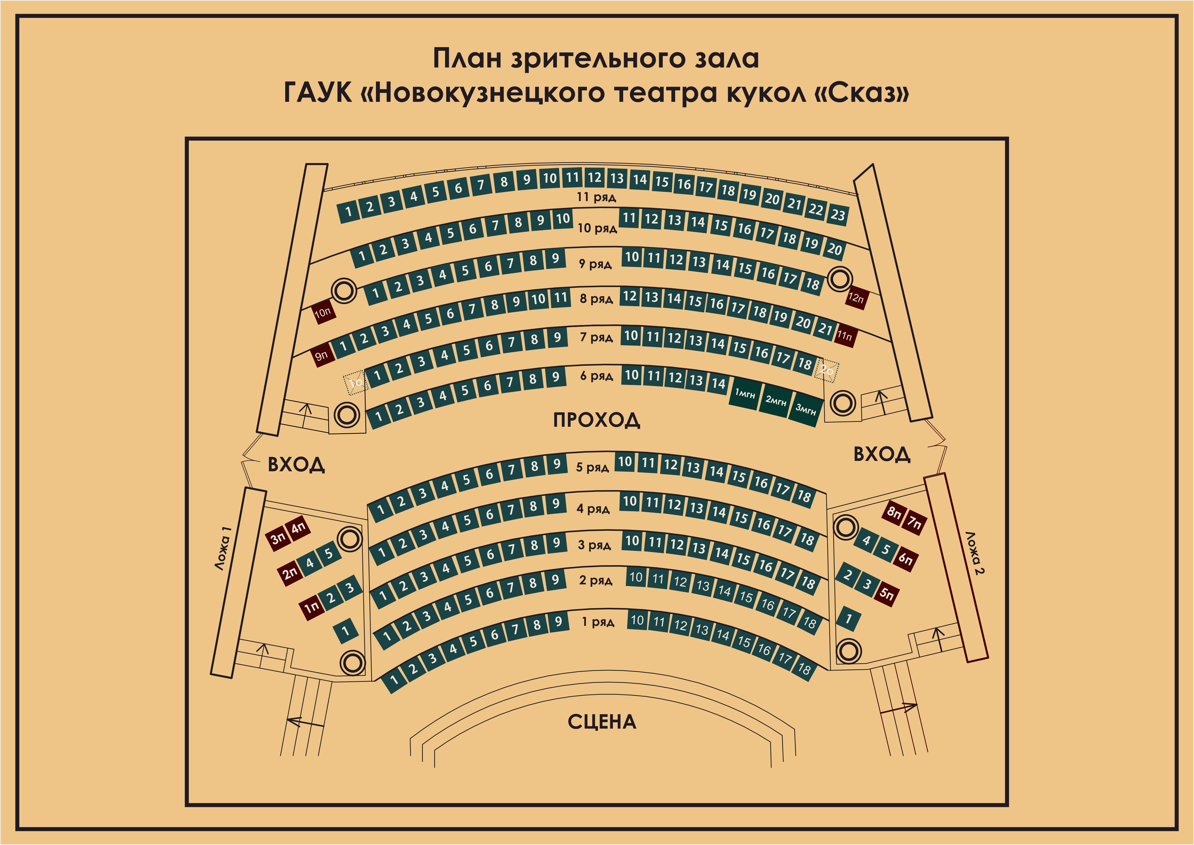 Схема зала театра Фоменко